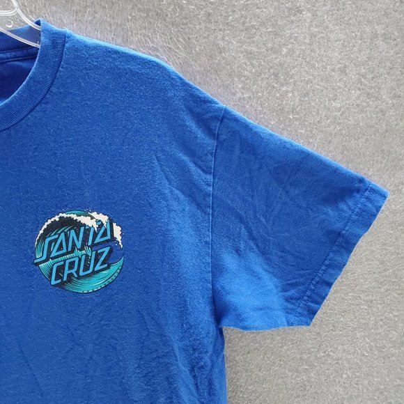 VINTAGE Santa Cruz Men Shirt Medium Blue Logo‎ Waves Graphic Adult Tee - Picture 2 of 7